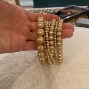 J.Crew cream bead bracelet set